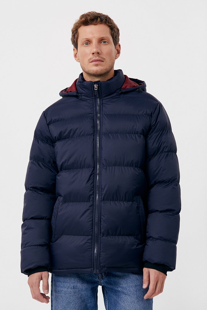 Куртка мужская свободного кроя с капюшоном, Модель FAB210108C, Фото №1