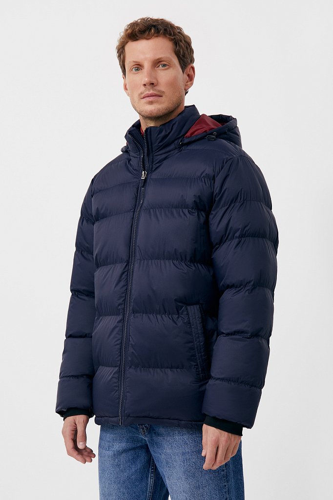 Куртка мужская свободного кроя с капюшоном, Модель FAB210108C, Фото №3