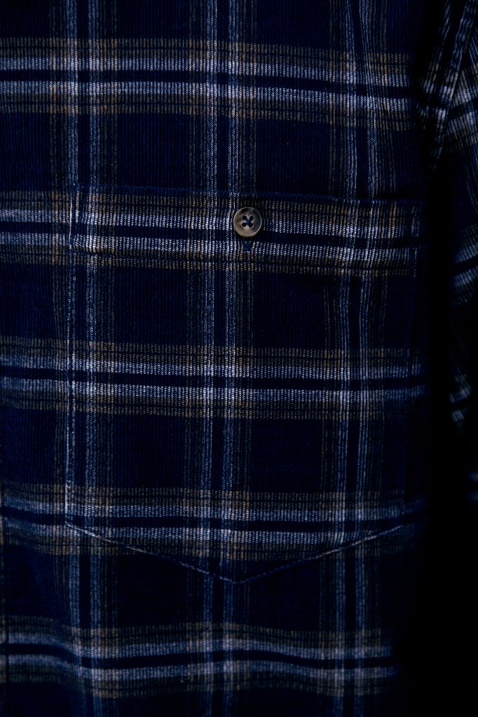 Вельветовая мужская рубашка в клетку оверсайз, Модель FAB21010, Фото №6