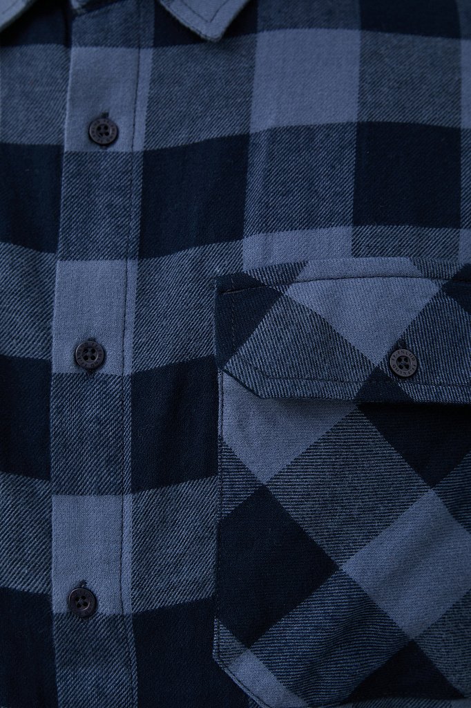 Базовая мужская рубашка в крупную клетку оверсайз, Модель FAB21057, Фото №5