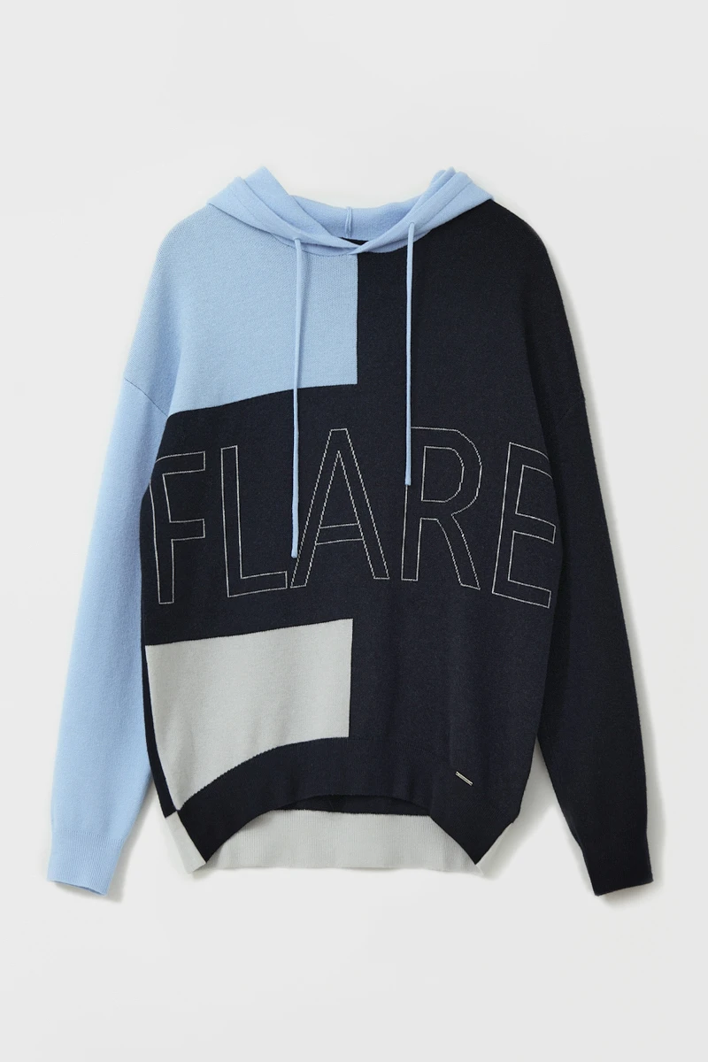 Свободное женское худи в стиле color block, Модель FAB11183, Фото №7