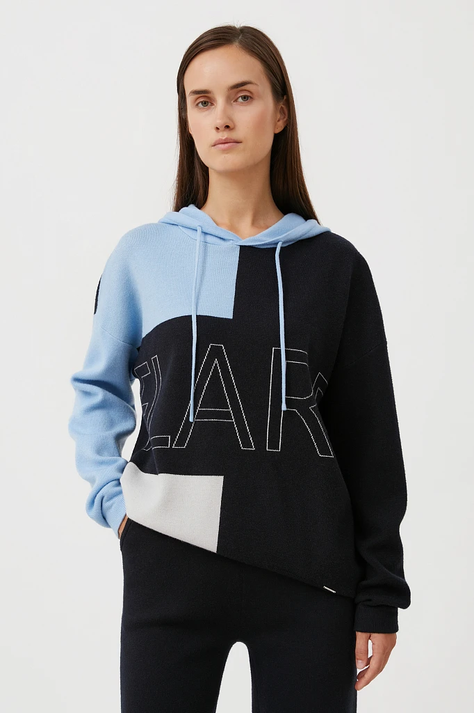 Свободное женское худи в стиле color block, Модель FAB11183, Фото №1