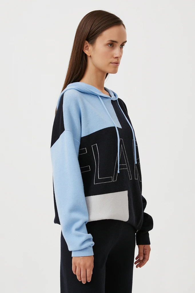 Свободное женское худи в стиле color block, Модель FAB11183, Фото №3