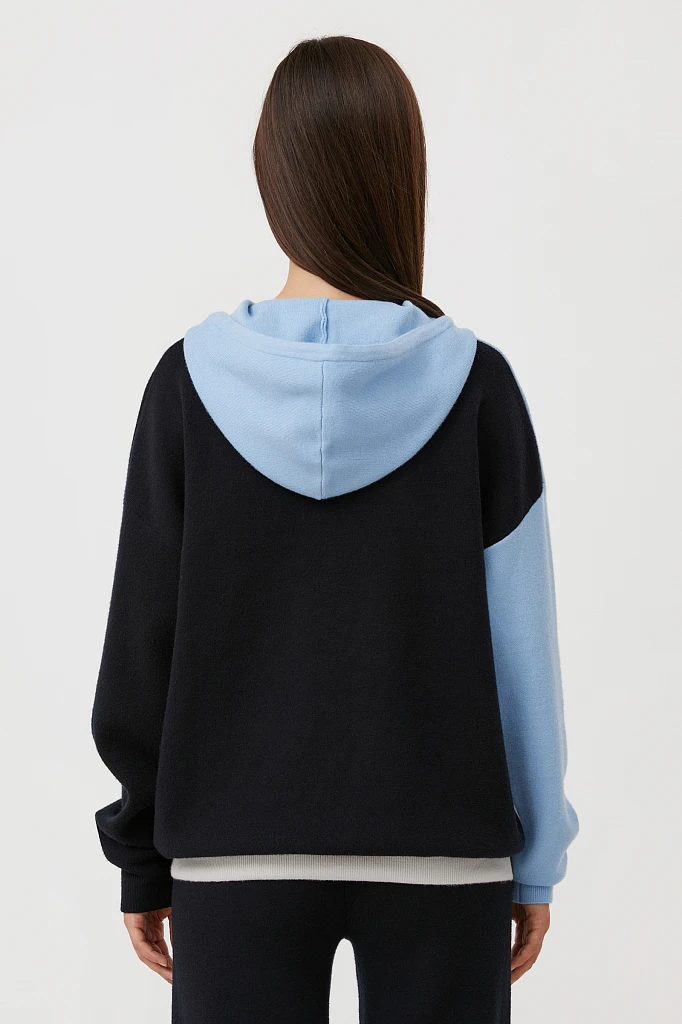 Свободное женское худи в стиле color block, Модель FAB11183, Фото №4