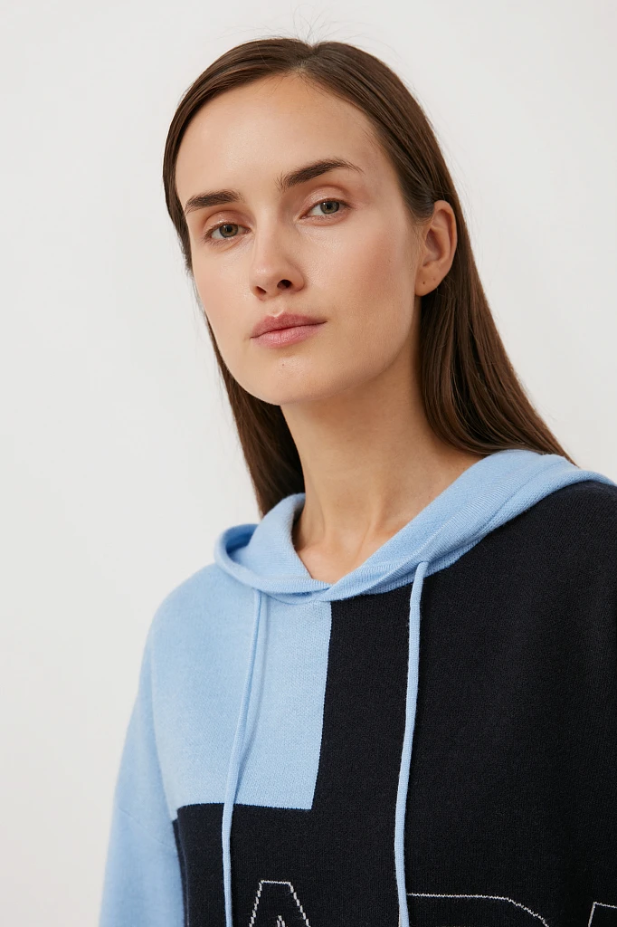 Свободное женское худи в стиле color block, Модель FAB11183, Фото №6