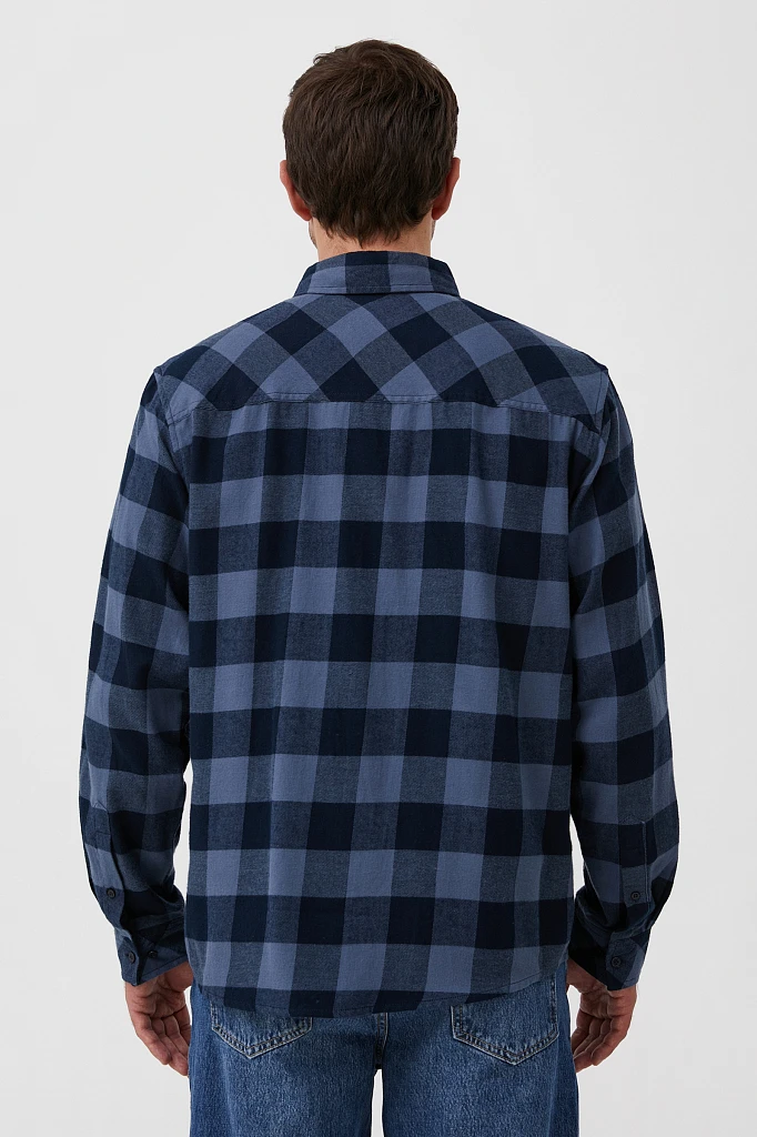 Базовая мужская рубашка в крупную клетку oversize, Модель FAB21057, Фото №4