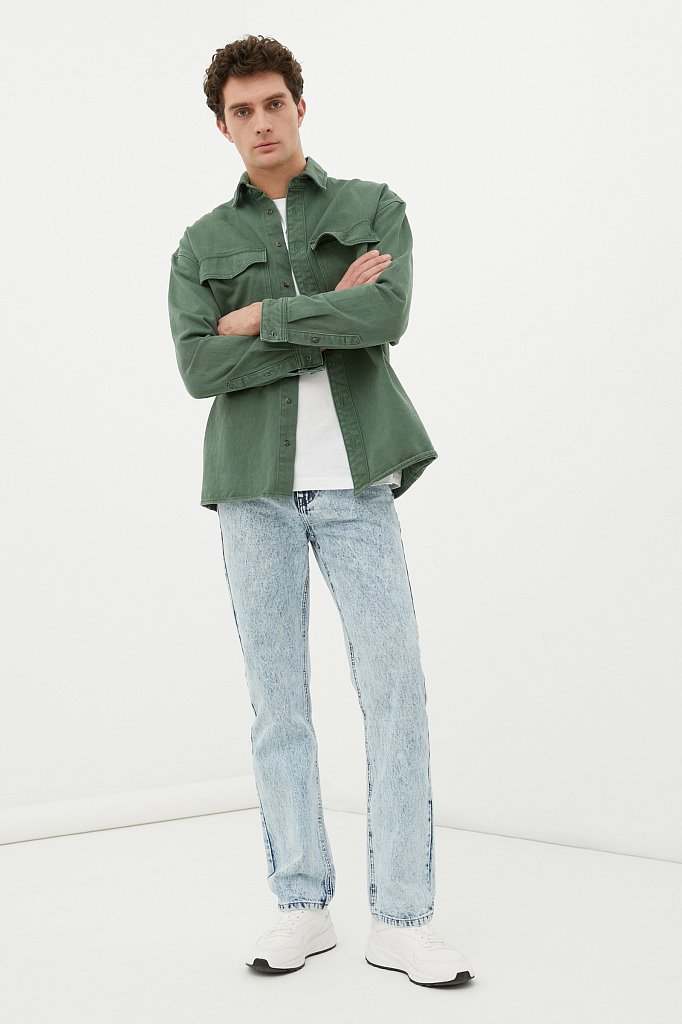 Классические прямые мужские джинсы straight fit, Модель FAB25009, Фото №1