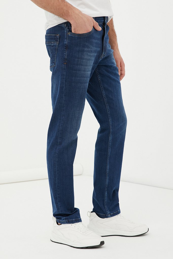 Классические прямые мужские джинсы straight fit, Модель FAB25013, Фото №3