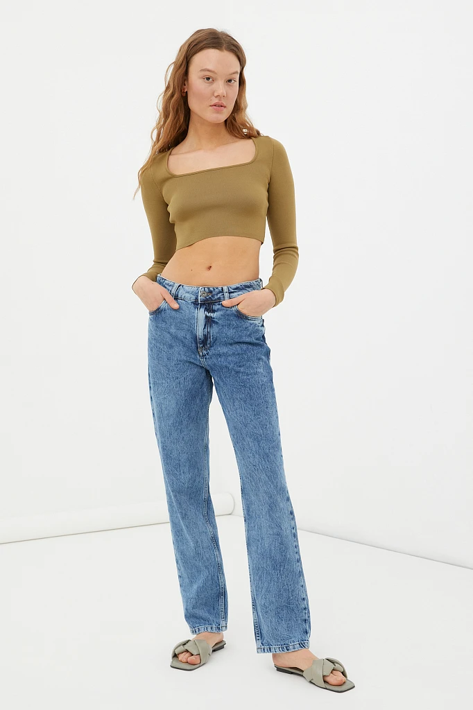 Джинсы straight fit женские, Модель FAB15006, Фото №1