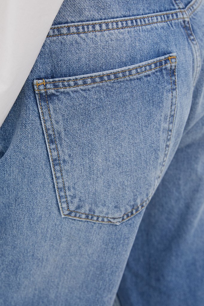 Женские прямые джинсы straight fit с подворотами, Модель FAB15001, Фото №5