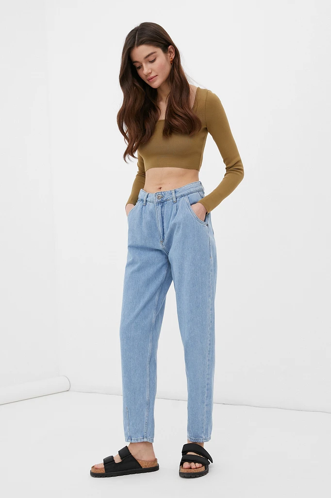 Джинсы mom fit женские, Модель FAB15002, Фото №1