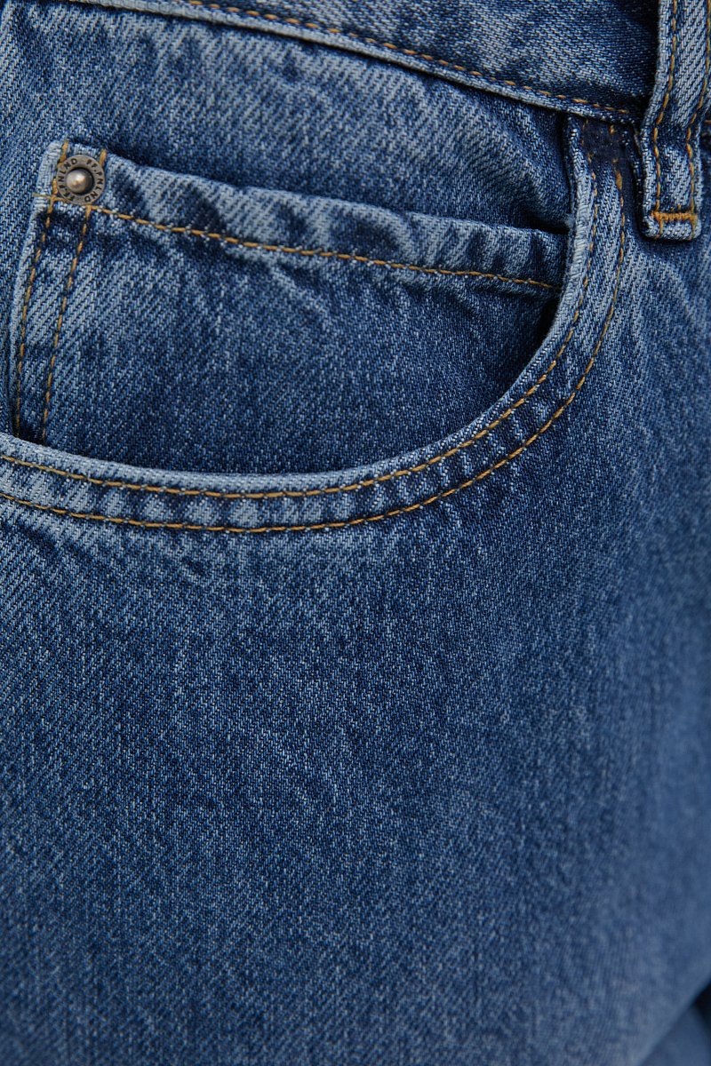 Женские прямые джинсы straight fit с подворотами, Модель FAB15001, Фото №5