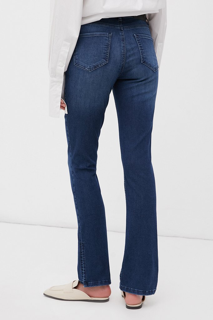 Женские  джинсы straight fit с разрезами по бокам, Модель FAB15005, Фото №4