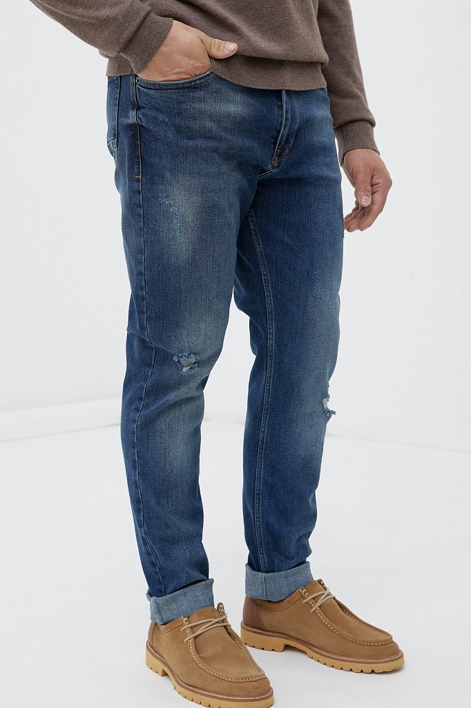 Классические прямые мужские джинсы straight fit, Модель FAB25001, Фото №3