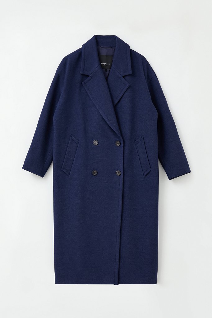 Двубортное женское oversize пальто длины миди, Модель FAB11041, Фото №8