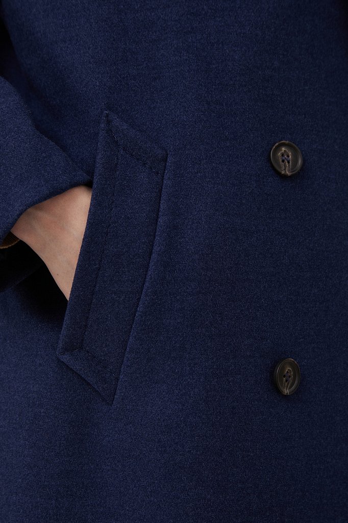 Двубортное женское oversize пальто длины миди, Модель FAB11041, Фото №6