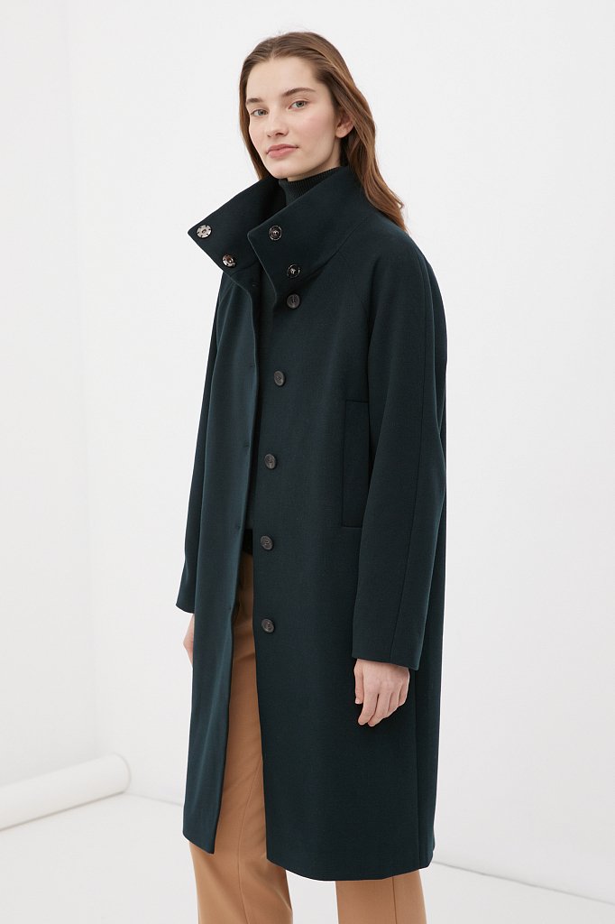 Пальто с воротником-стойкой, Модель FAB110209, Фото №3