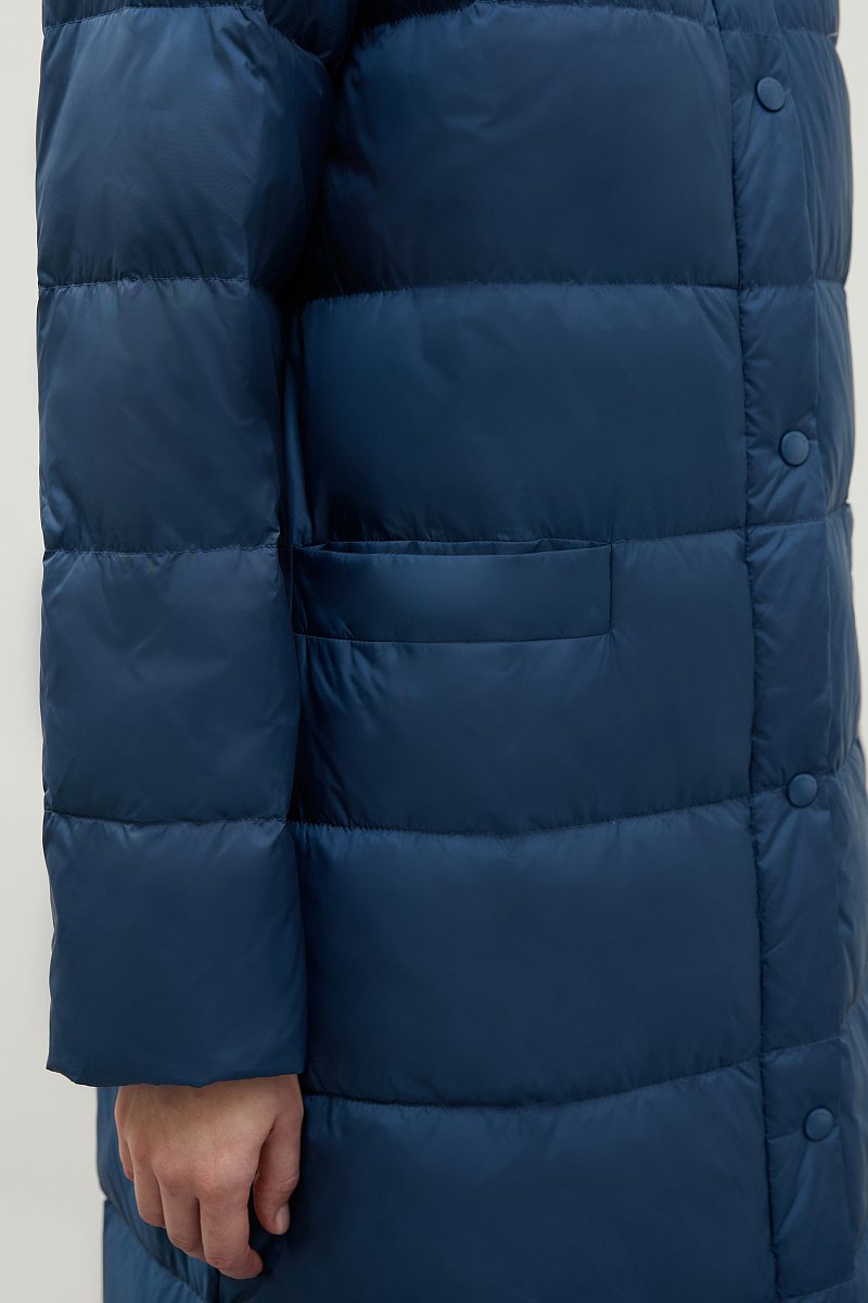 Стеганое пуховое пальто с капюшоном, Модель FAB11046, Фото №6