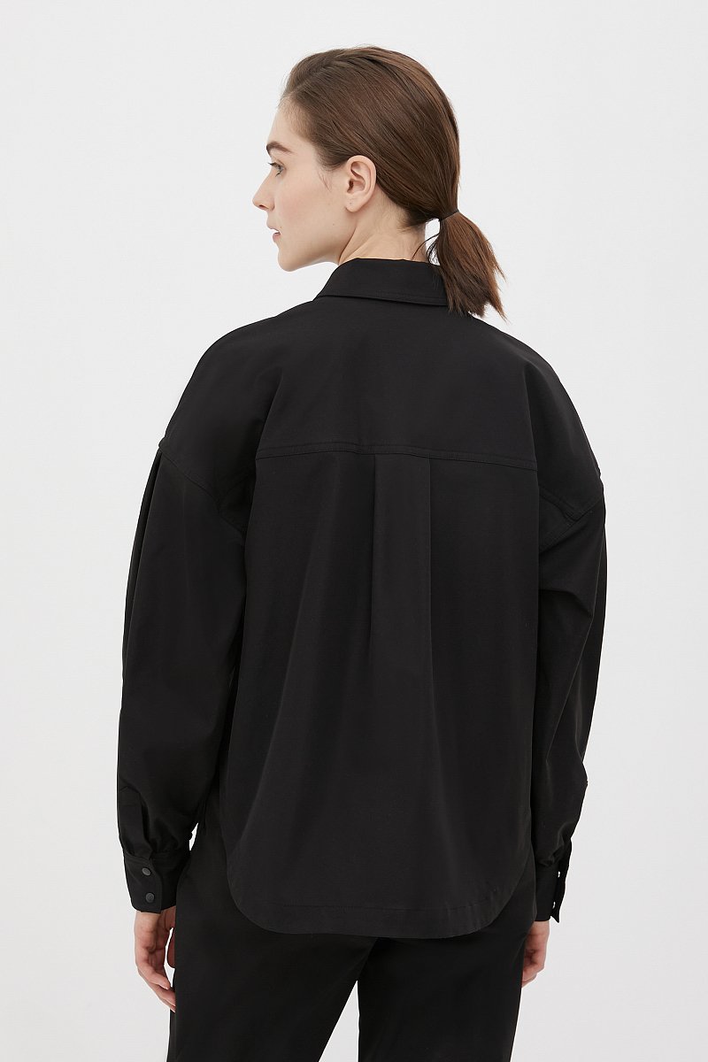 Женская рубашка c объемными рукавами и карманами, Модель FAB11009, Фото №4