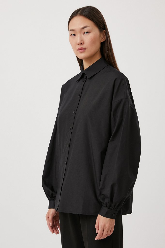 Рубашка женская оверсайз с объемными рукавами, Модель FAB110114, Фото №3