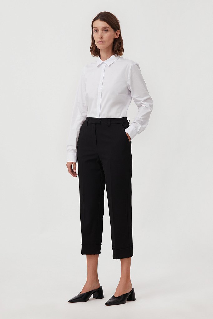 Женские укороченные брюки с широким отворотом, Модель FAB110130R, Фото №1