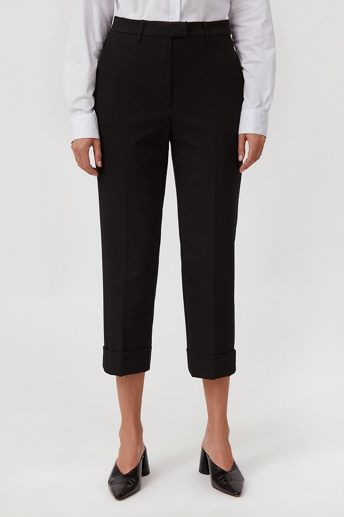 Женские укороченные брюки с широким отворотом, Модель FAB110130R, Фото №2