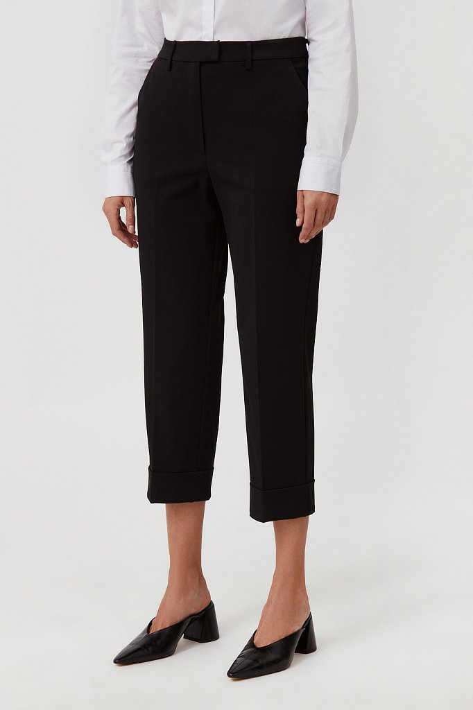 Женские укороченные брюки с широким отворотом, Модель FAB110130R, Фото №3