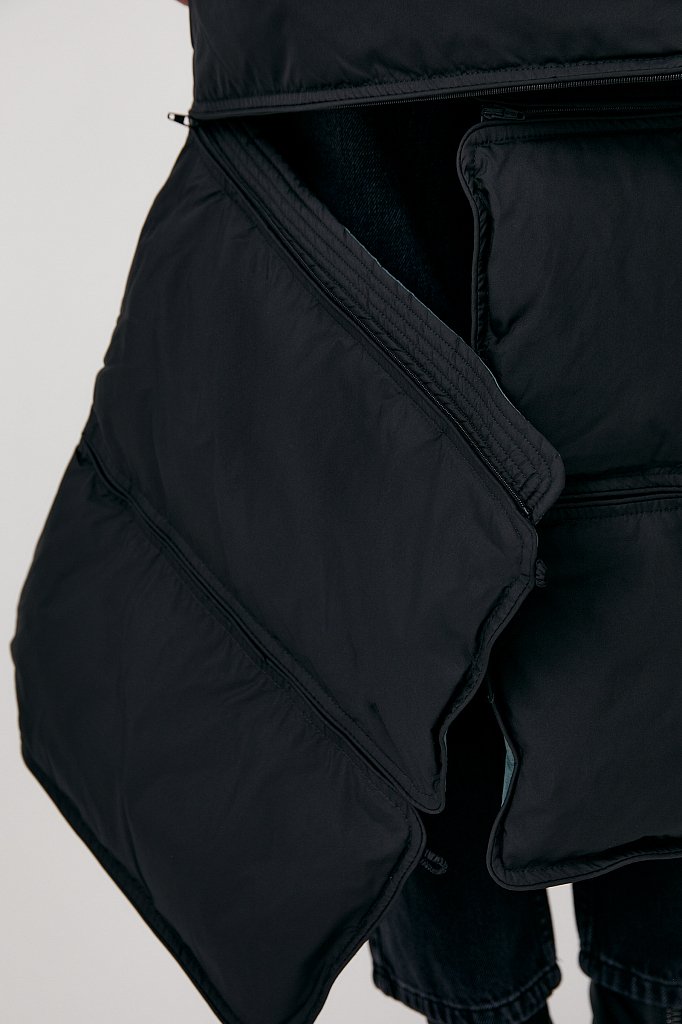 Пуховое двустороннее пальто женское прямого кроя с капюшоном, Модель FAB110153, Фото №8