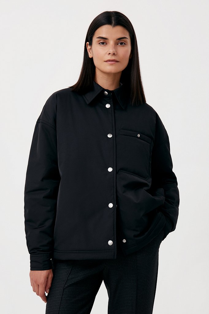 Утепленная женская куртка свободного кроя, Модель FAB110194, Фото №1