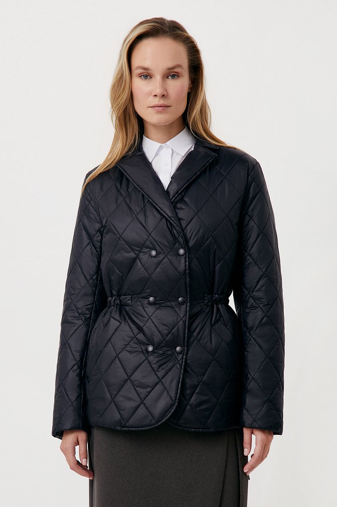 Куртка женская прямого кроя с резинкой на талии, Модель FAB110201, Фото №1