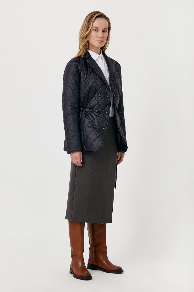 Куртка женская прямого кроя с резинкой на талии, Модель FAB110201, Фото №2