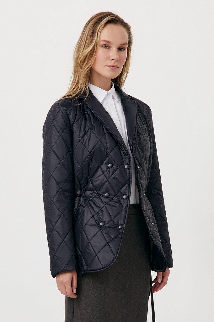 Куртка женская прямого кроя с резинкой на талии, Модель FAB110201, Фото №3