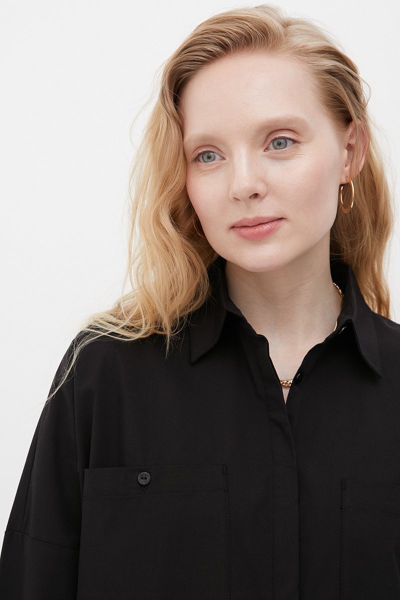 Хлопковая женская рубашка с накладными карманами, Модель FAB11026, Фото №5