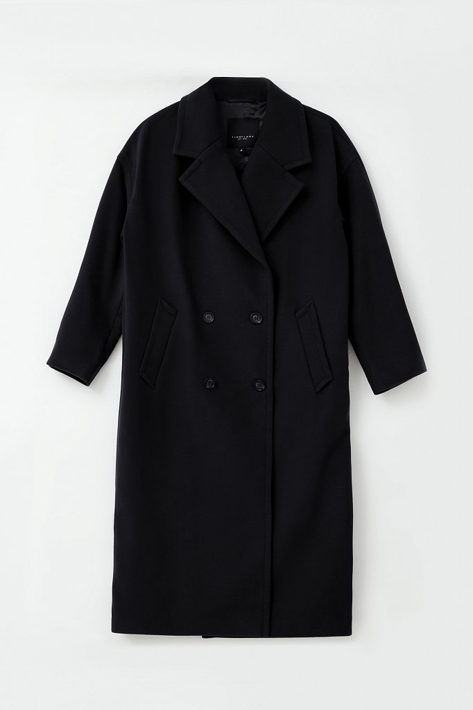 Двубортное женское oversize пальто длины миди, Модель FAB11041, Фото №7