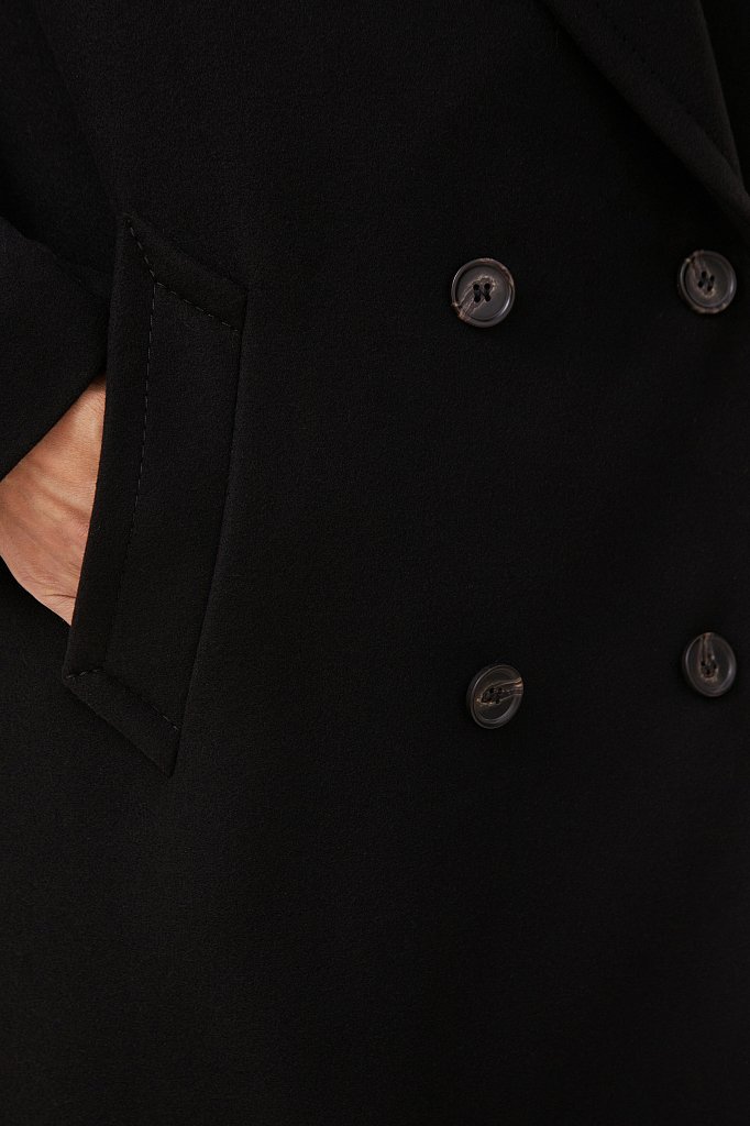 Двубортное женское oversize пальто длины миди, Модель FAB11041, Фото №5