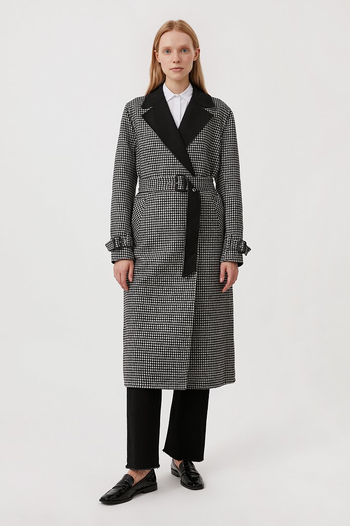 Пальто женское прямого кроя с шерстью, Модель FAB11085, Фото №2