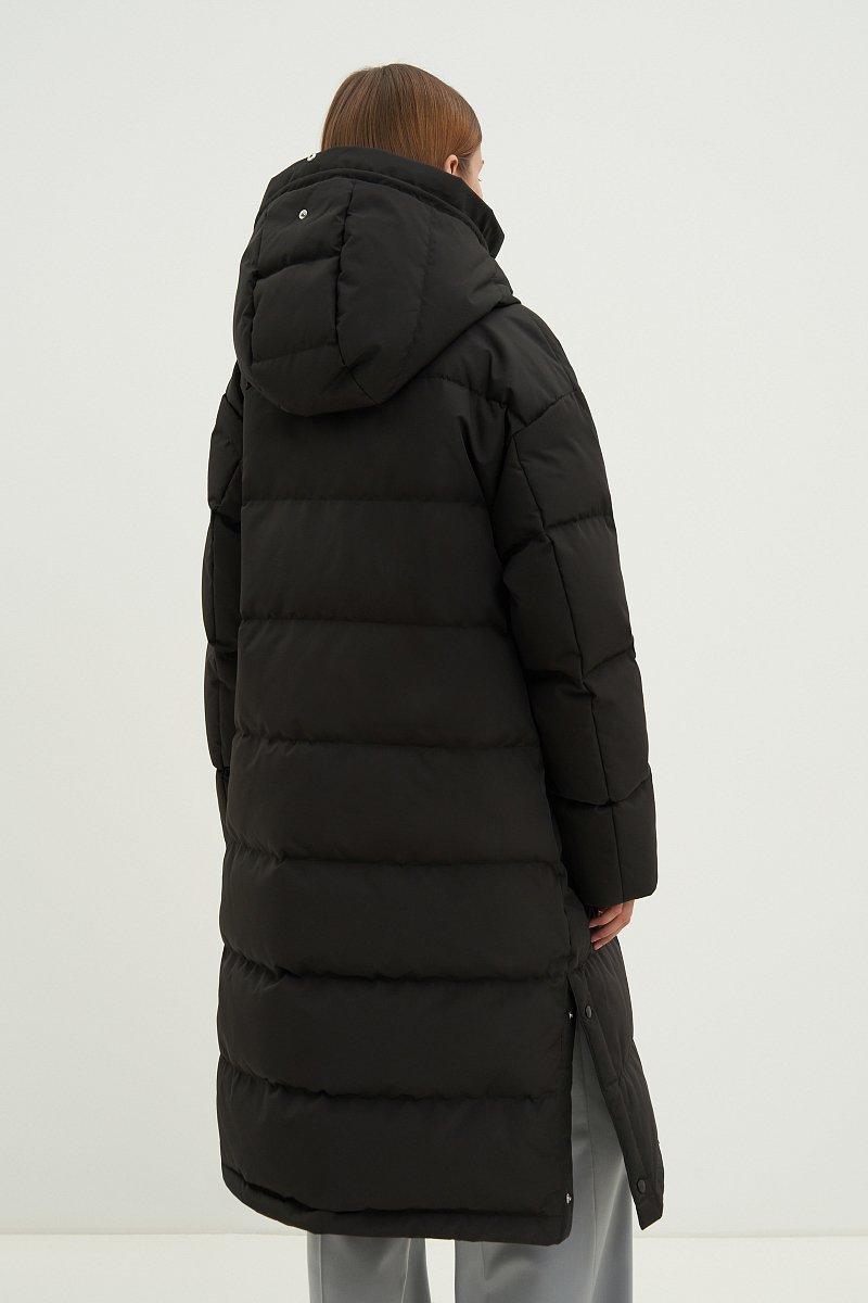Пуховое женское пальто свободного кроя, Модель FAB11086, Фото №4