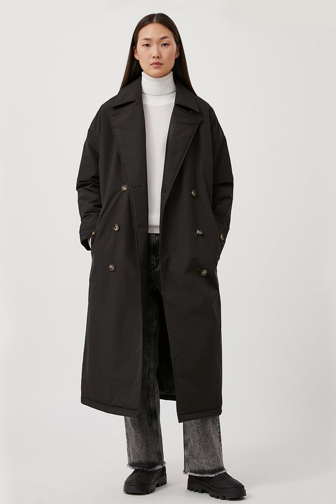 Пальто женское свободного кроя на утеплителе, Модель FAB11091, Фото №1