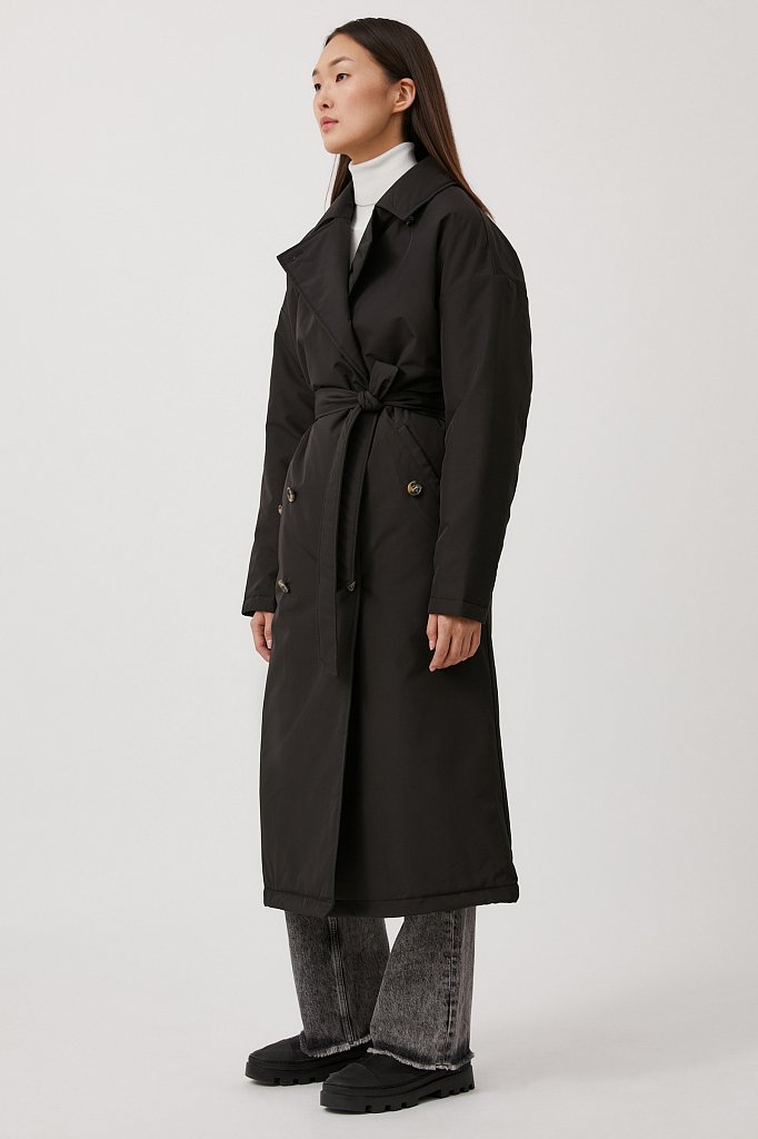 Пальто женское свободного кроя на утеплителе, Модель FAB11091, Фото №2