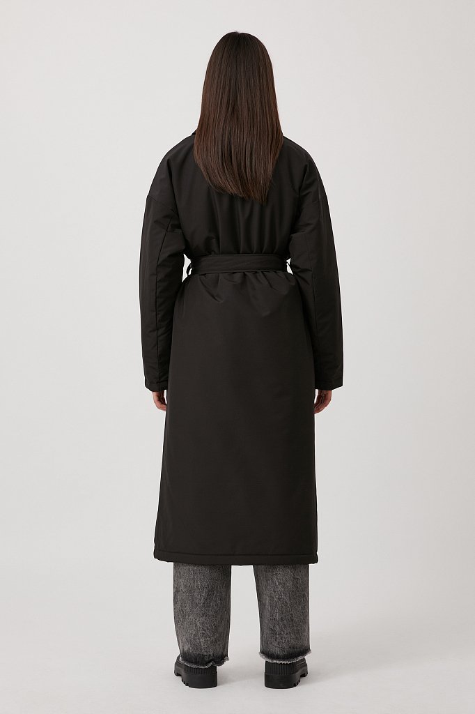 Пальто женское свободного кроя на утеплителе, Модель FAB11091, Фото №3