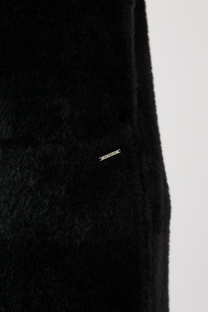 Пальто женское прямого кроя из пряжи с ворсом, Модель FAB11103, Фото №5