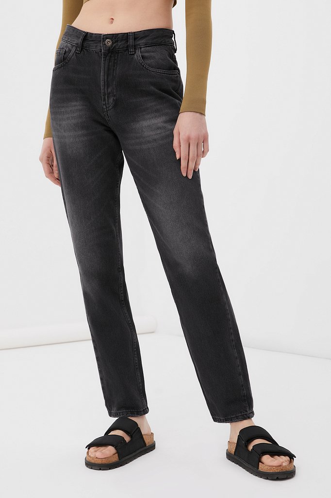 Классические женские прямые джинсы straight fit, Модель FAB15017, Фото №2