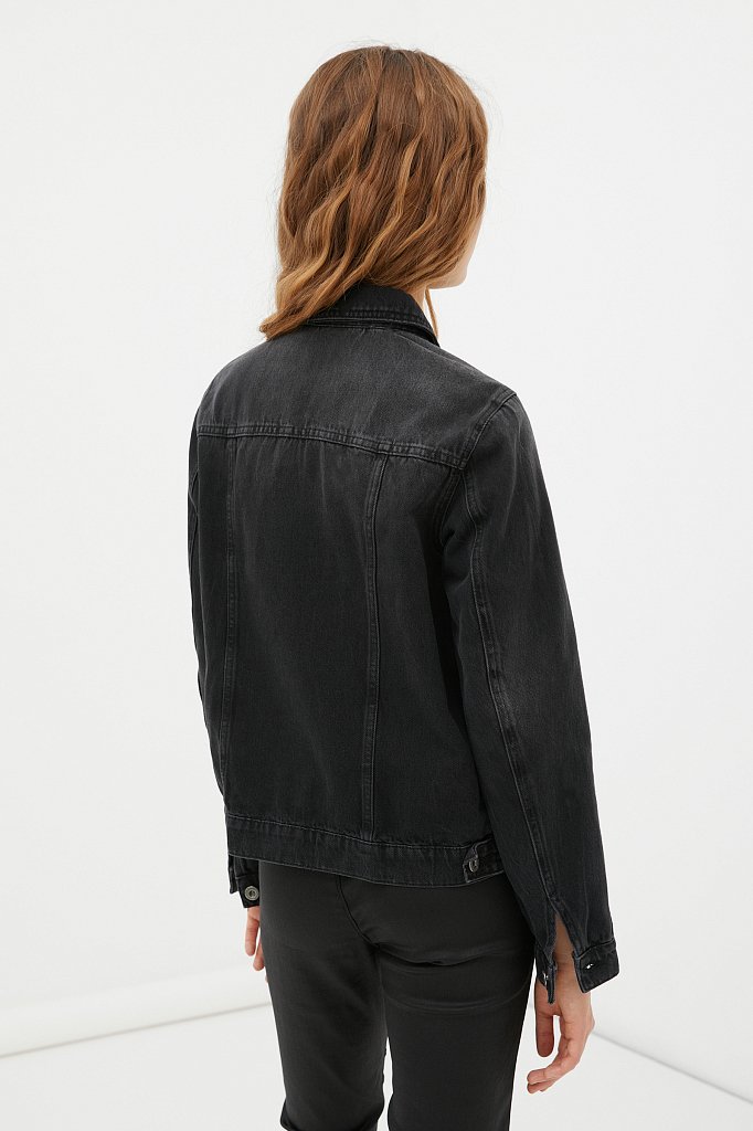 Джинсовая женская куртка прямого кроя, Модель FAB15021, Фото №4