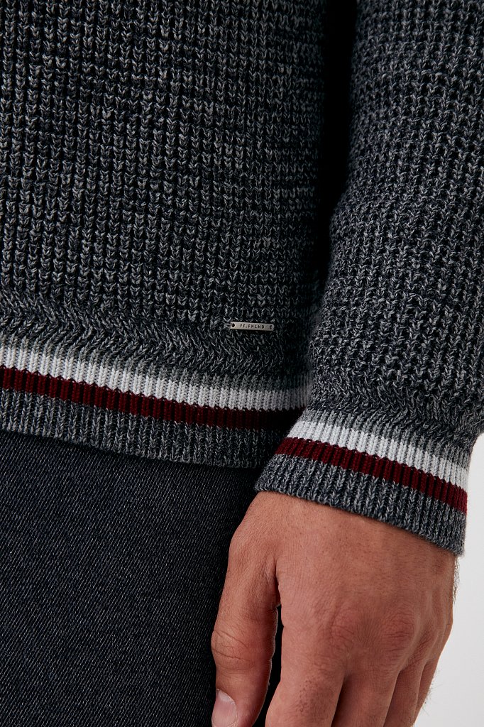 Трикотажный мужской свитер прямого силуэта, Модель FAB21124, Фото №6