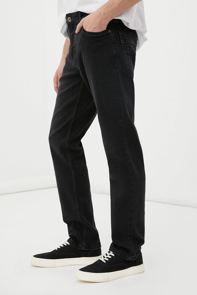 Классические прямые мужские джинсы straight fit, Модель FAB25013, Фото №3