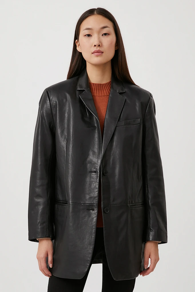 Жакет женский из 100% натуральной кожи oversize, Модель FAB11800, Фото №1