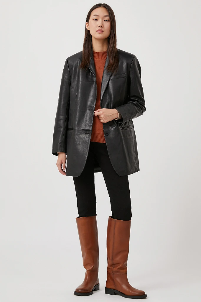 Жакет женский из 100% натуральной кожи oversize, Модель FAB11800, Фото №2