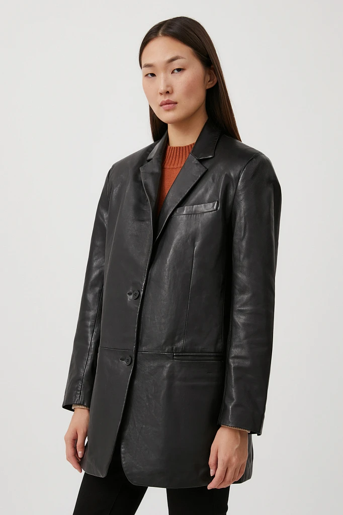 Жакет женский из 100% натуральной кожи oversize, Модель FAB11800, Фото №3