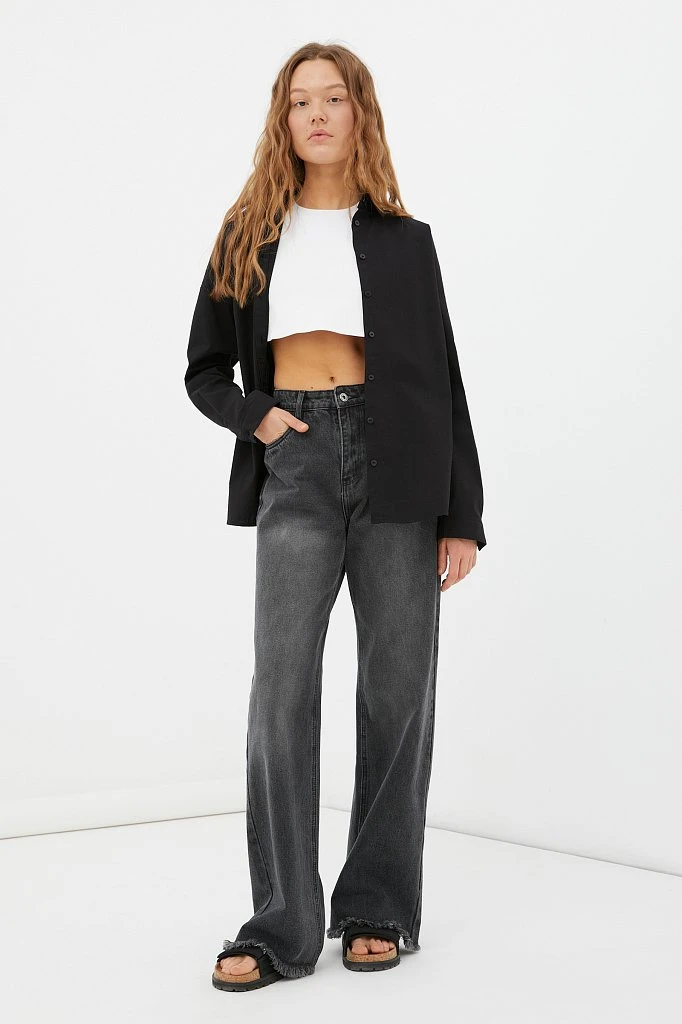 Джинсы wide leg fit женские, Модель FAB15011, Фото №1