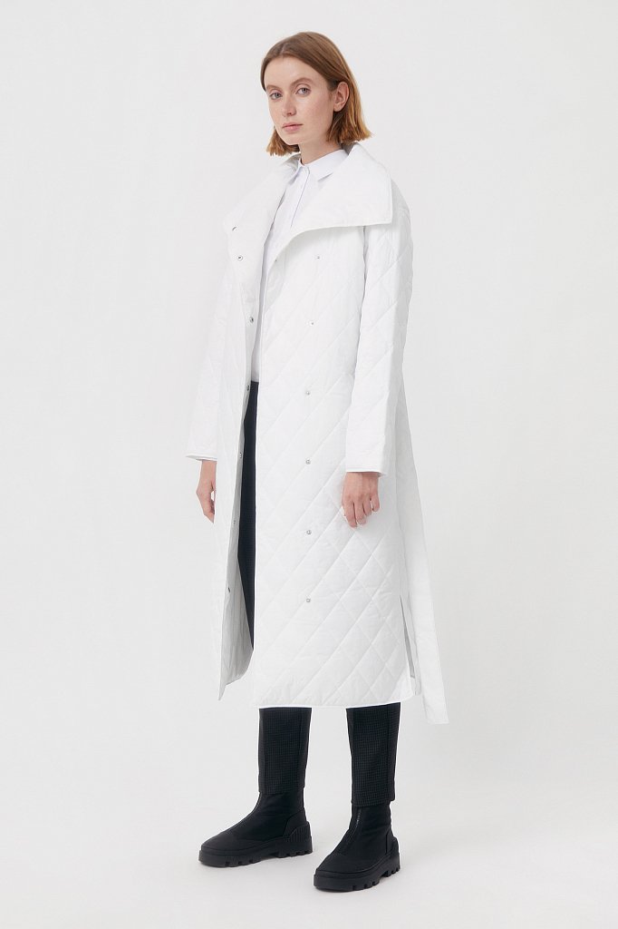 Cтеганое объемное пальто с утеплителем, Модель FAB110106, Фото №3